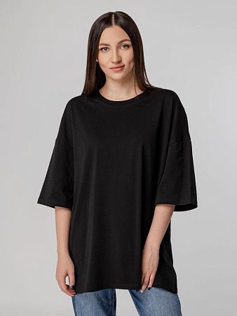 Футболка унисекс оверсайз Crosstown, черная, размер S