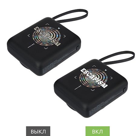 Внешний аккумулятор с подсветкой Риттер PD (Ritter PD) 10000mAh с функцией беспроводной зарядки 15W, серый