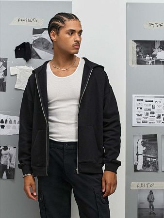 Толстовка унисекс на молнии Jelo, черная, размер S