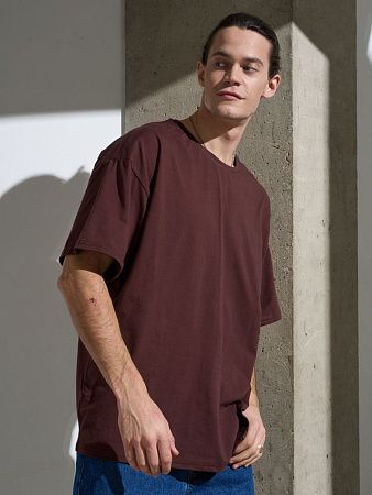 Футболка Oversize Premium, коричневая (шоколад), размер XL