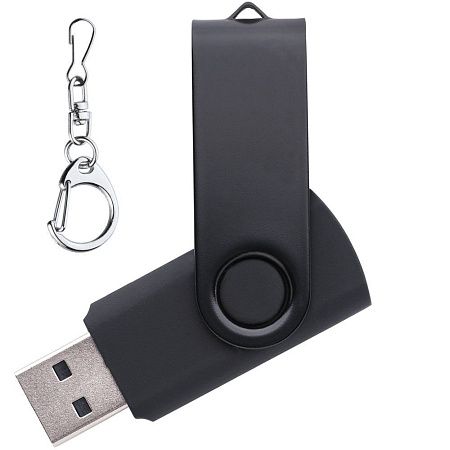 Набор подарочный Solution Superior Trio (флешка USB 2.0 Twister 16GB, пластик Софт Тач/металл, черный/черный, фонарик Tools Spot, брелок-карабин Tools Module)