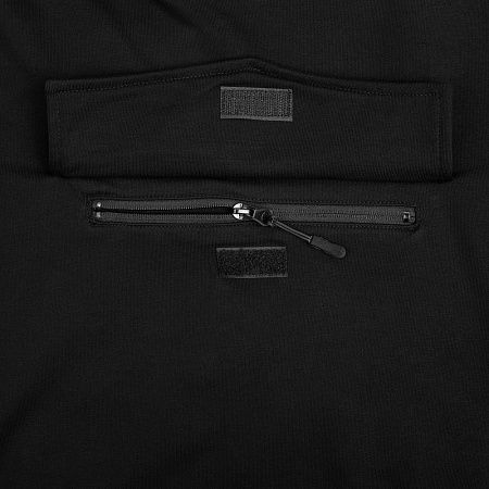 Худи унисекс с карманом на груди Chest Pocket, черное, размер XS/S