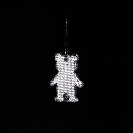 Пешеходный светоотражатель с цепочкой «Мишка», белый