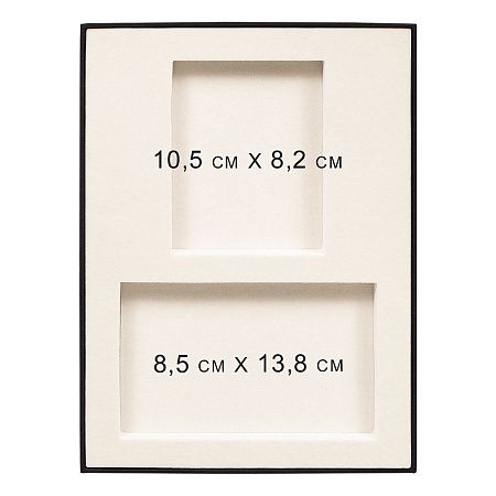 Коробка подарочная, размер 24*17,5*3 см, Solution Superior Linen, черная, бежевый ложемент под два прямоугольных предмета