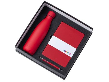 Подарочный набор "Color it" с блокнотом, металлической ручкой и термобутылкой