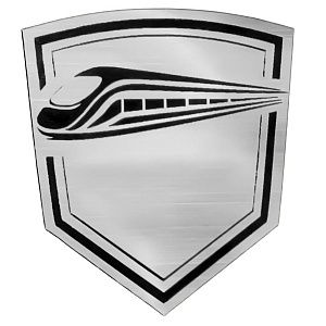 Шильд-наклейка поезд, серебро