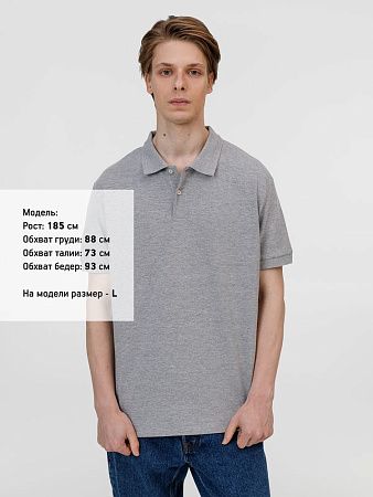 Рубашка поло унисекс Pacific, серый меланж, размер S
