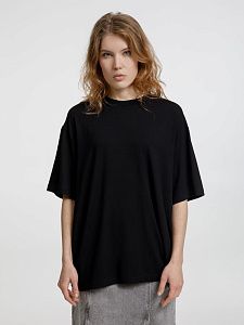 Футболка оверсайз унисекс Lavinia, черная под нанесение