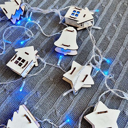 Гирлянда на 12 игрушек из фанеры, с индивидуальным лого, 2.5 м