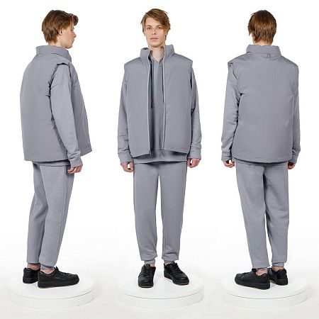 Жилет двусторонний V2, серый, размер M/L