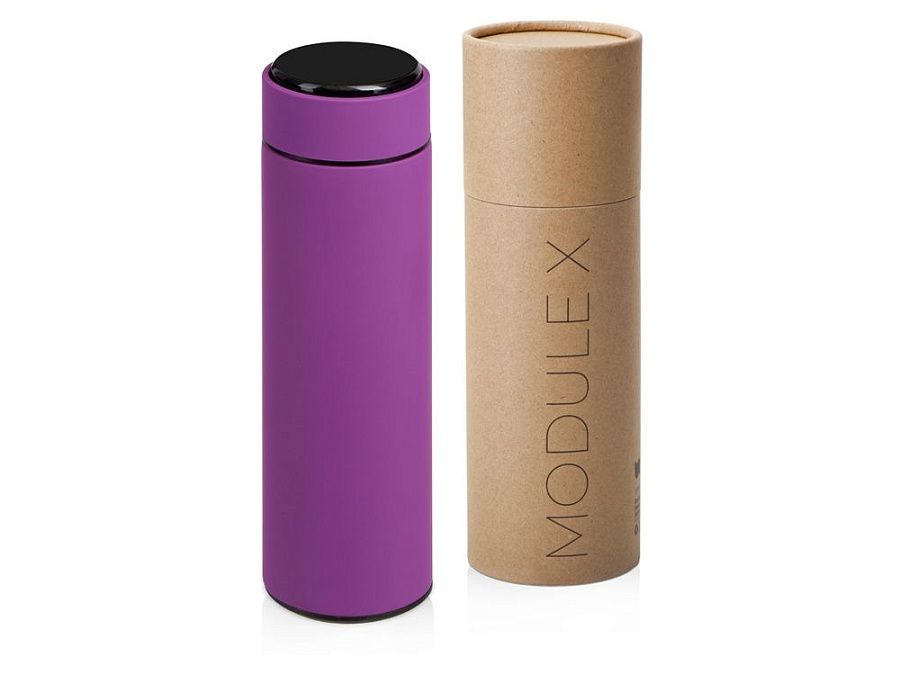 Вакуумный термос «Module X» с индикатором температуры и медной изоляцией, 500 мл, крафтовый тубус