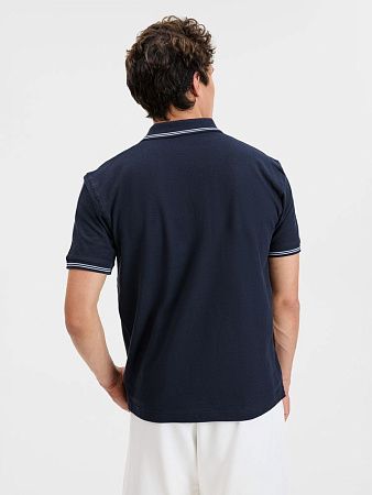 Рубашка поло Virma Stripes, темно-синяя, размер M