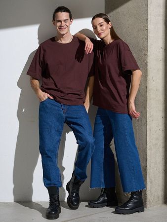 Футболка Oversize Premium, коричневая (шоколад), размер XL