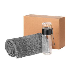 Подарочный набор Terso, Fado, серый (плед, термобутылка)