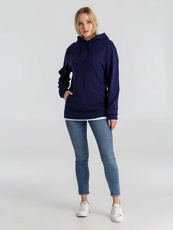 Толстовка с капюшоном унисекс Hoodie, темно-синяя, размер 4XL