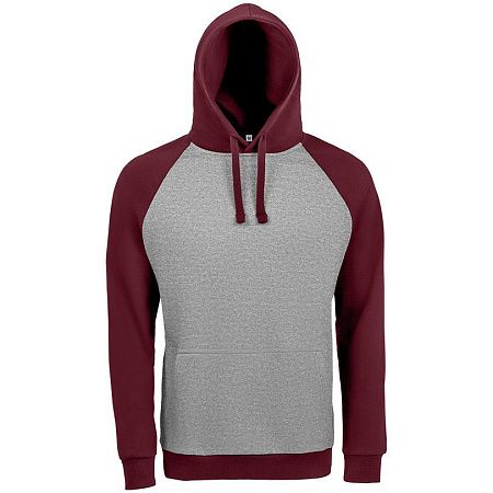 Толстовка унисекс Seattle, серый меланж с темно-синим, размер XS