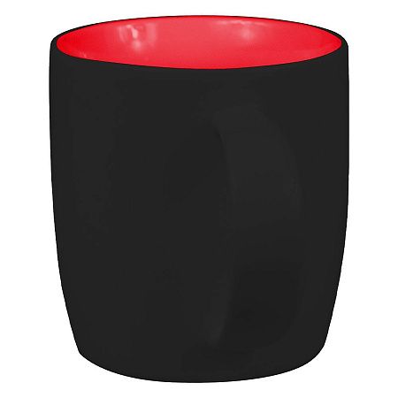 Кружка фарфоровая Casa Grande Lupin Soft, софт тач, 400 мл, черный/красный