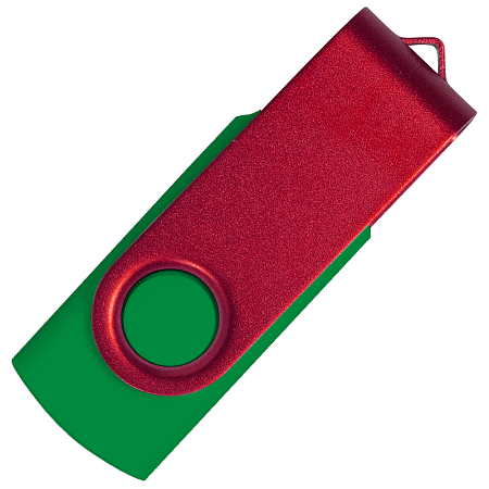 Флеш накопитель USB 2.0 Twister Сolor Mix 16GB, пластик Софт Тач/металл, зеленый/красный
