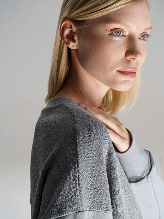 Свитшот оверсайз унисекс Vozduh, светло-серый, размер M/L