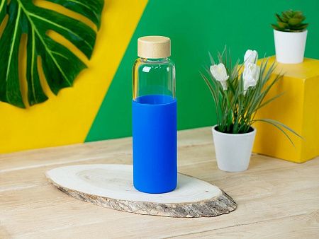 Стеклянная бутылка для воды в силиконовом чехле «Refine»