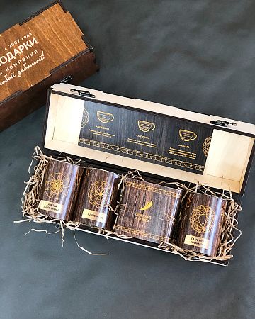 Подарочный набор «Кофе и трюфель»: кофе (3 шт.), трюфели, открытка