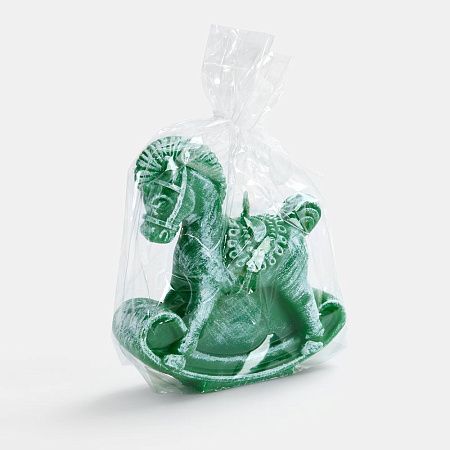 Свеча фигурная «Лошадка-качалка», зеленая