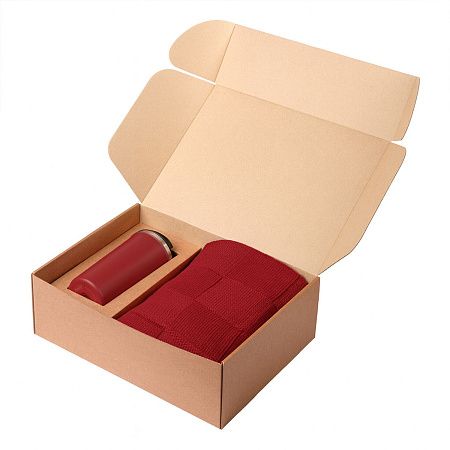 Подарочный набор Palermo, Cella, красный (плед, термокружка)