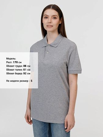 Рубашка поло унисекс Pacific, серый меланж, размер S