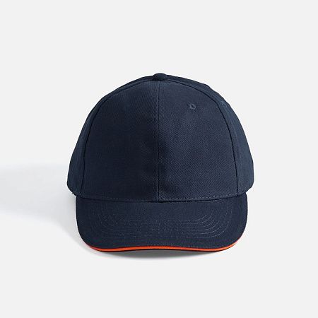 Бейсболка Buffalo, темно-синяя с неоново-оранжевым