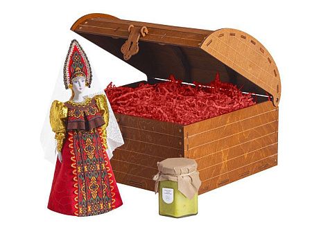 Подарочный набор: кукла фарфоровая, крем-мёд с лаймом и имбирем