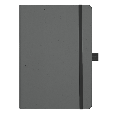 Блокнот Forest  Alfa Polo Recycled Paper А5, недатированный, в твердой обложке,  с резинкой и петлей для ручки, темно-серый