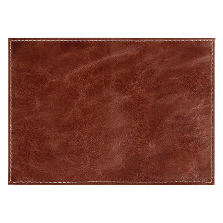 Обложка для автодокументов Leather Sky Matt из натуральной кожи, коричневая с белой прострочкой