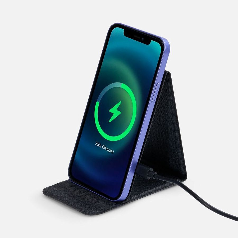 Подставка для смартфона с беспроводной зарядкой Kickstand, серая