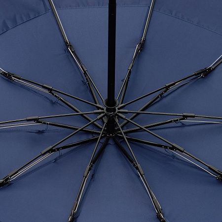 Зонт обратного сложения twoGether с двойным куполом, темно-синий