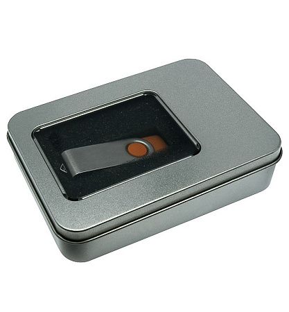 Футляр для флеш накопителя металлический, размер 11,5*8,5 см, серебристый