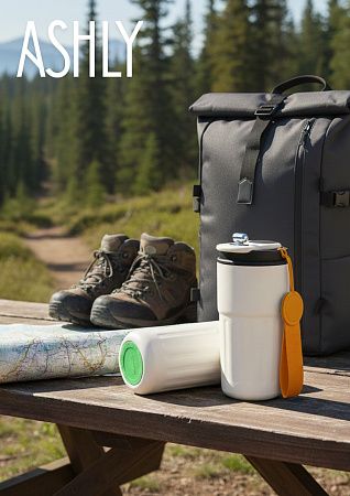 Термокружка Ashly To Go, белая/светло- зеленая