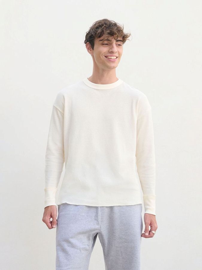 Футболка с длинным рукавом Thermal T, бежевая (неокрашенная) под нанесение