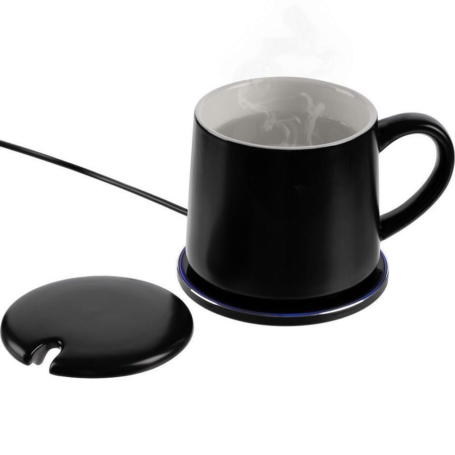 Кружка с подогревом и беспроводной зарядкой dualBase ver. 2.0 Matt, черная
