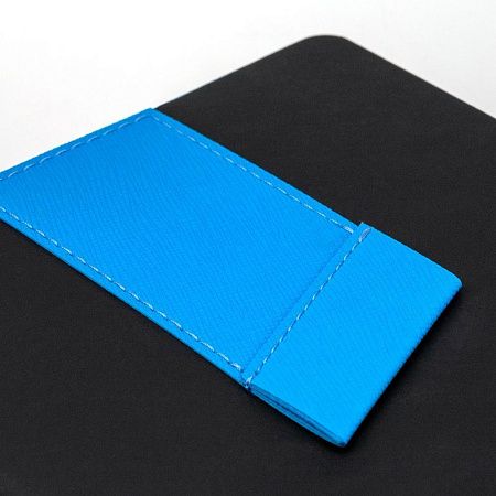 Ежедневник Bookmark, недатированный, черный с голубым