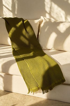 Плед вафельный Elenglect, зеленый