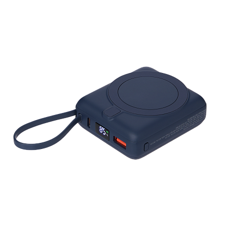 Внешний аккумулятор с подсветкой Риттер PD (Ritter PD) 10000mAh с функцией беспроводной зарядки 15W, синий