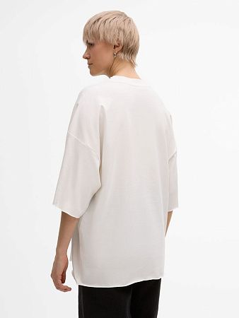 Футболка унисекс оверсайз T1, молочно-белая, размер XS/S