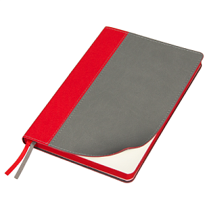 Ежедневник Flexy Viva Latte Sand Color A5, серый с красным, недатированный, в гибкой обложке