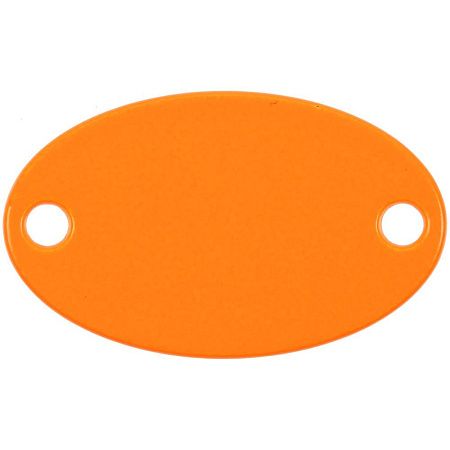 Шильдик металлический Alfa Oval, оранжевый неон