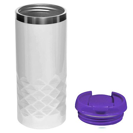 Термокружка NEXT WHITE 350мл. Белая с фиолетовой крышкой 6042.11
