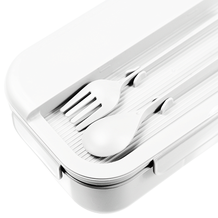 Герметичный контейнер для еды (ланч бокс) BON VOYAGE, пластиковый, белый с красным элементом, 1100 мл.