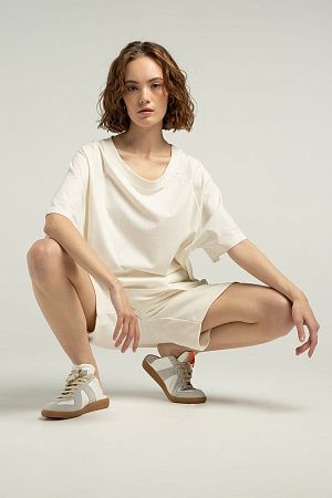 Футболка унисекс оверсайз T2, молочно-белая, размер M/L