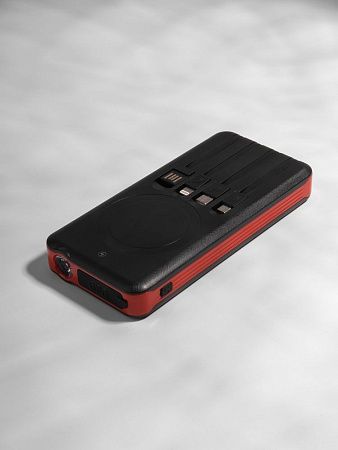 Аккумулятор с беспроводной зарядкой Holiday Maker Wireless, 10000 мАч, красный