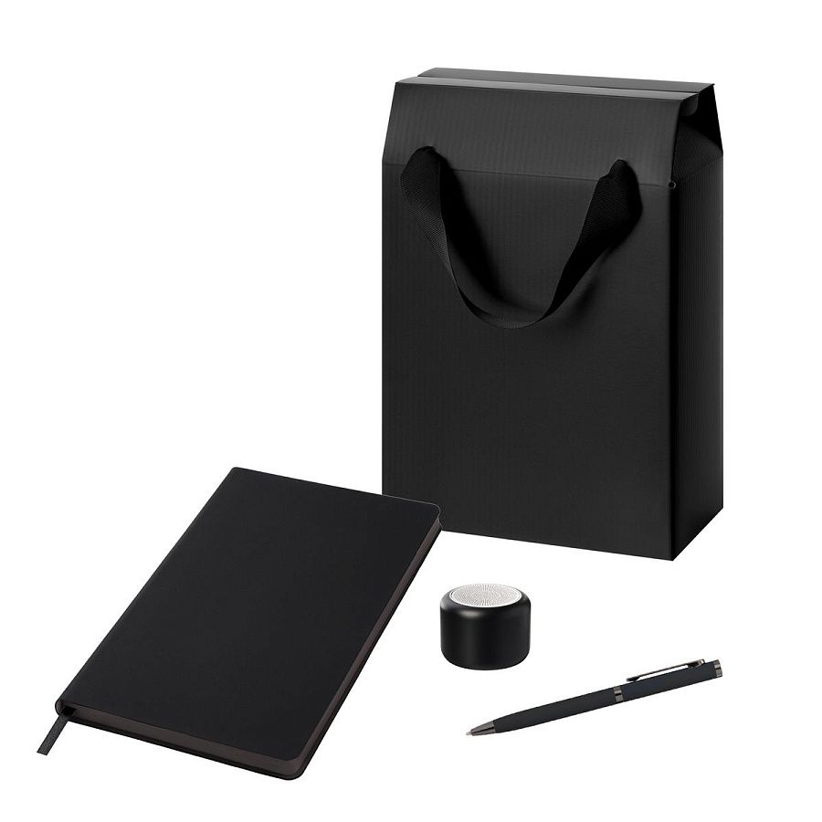 Подарочный набор Пассион (Passion), черный (колонка, ежедневник, ручка)