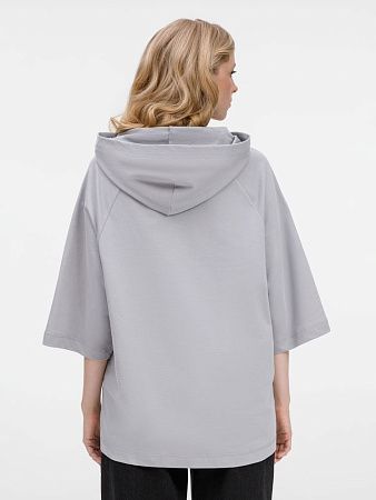 Футболка оверсайз унисекс с капюшоном Neofit, светло-серая, размер XL/2XL
